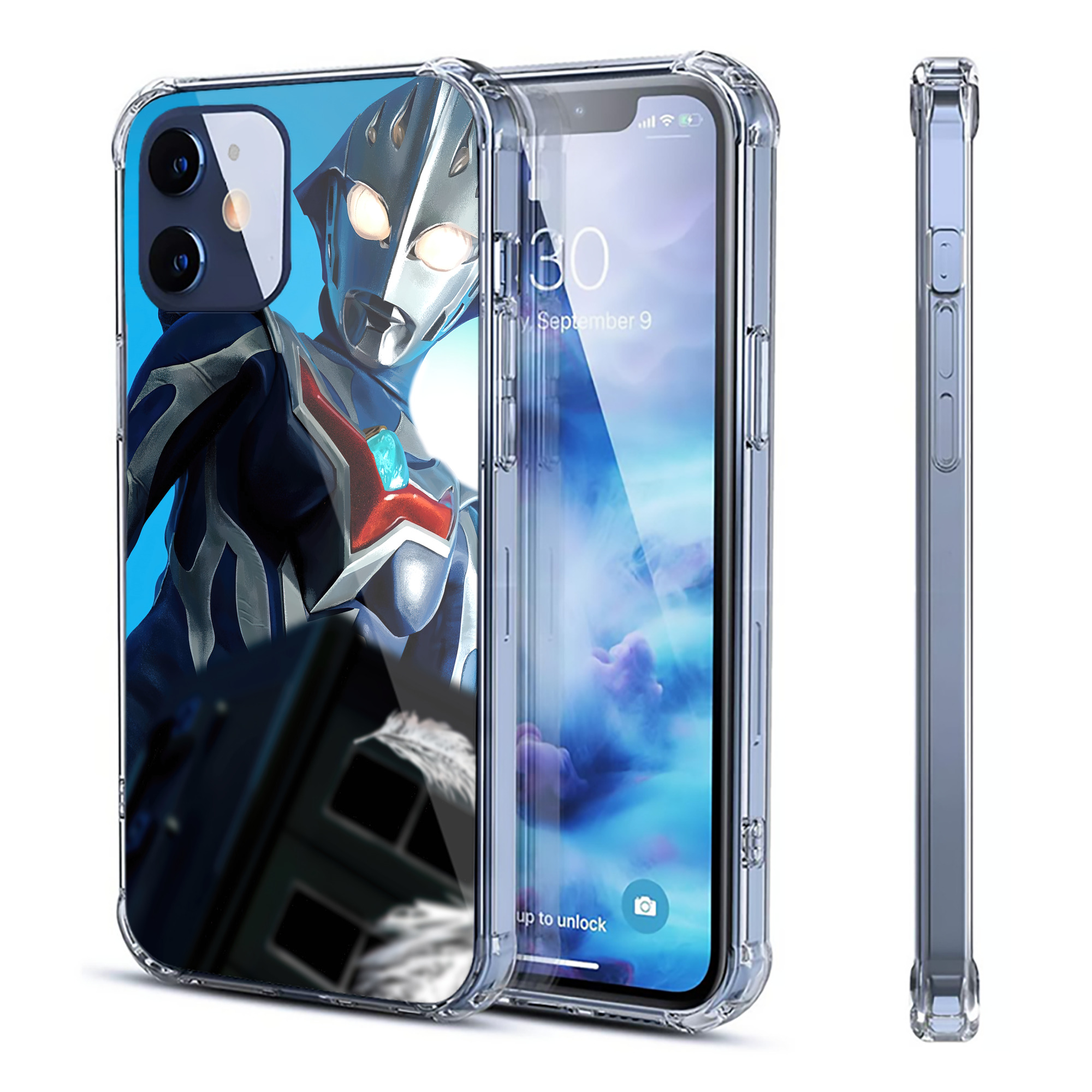（画像用） ウルトラマン Ultraman 【iPhone 12シリーズ対応】透明スマホケース（クリアソフトケース）